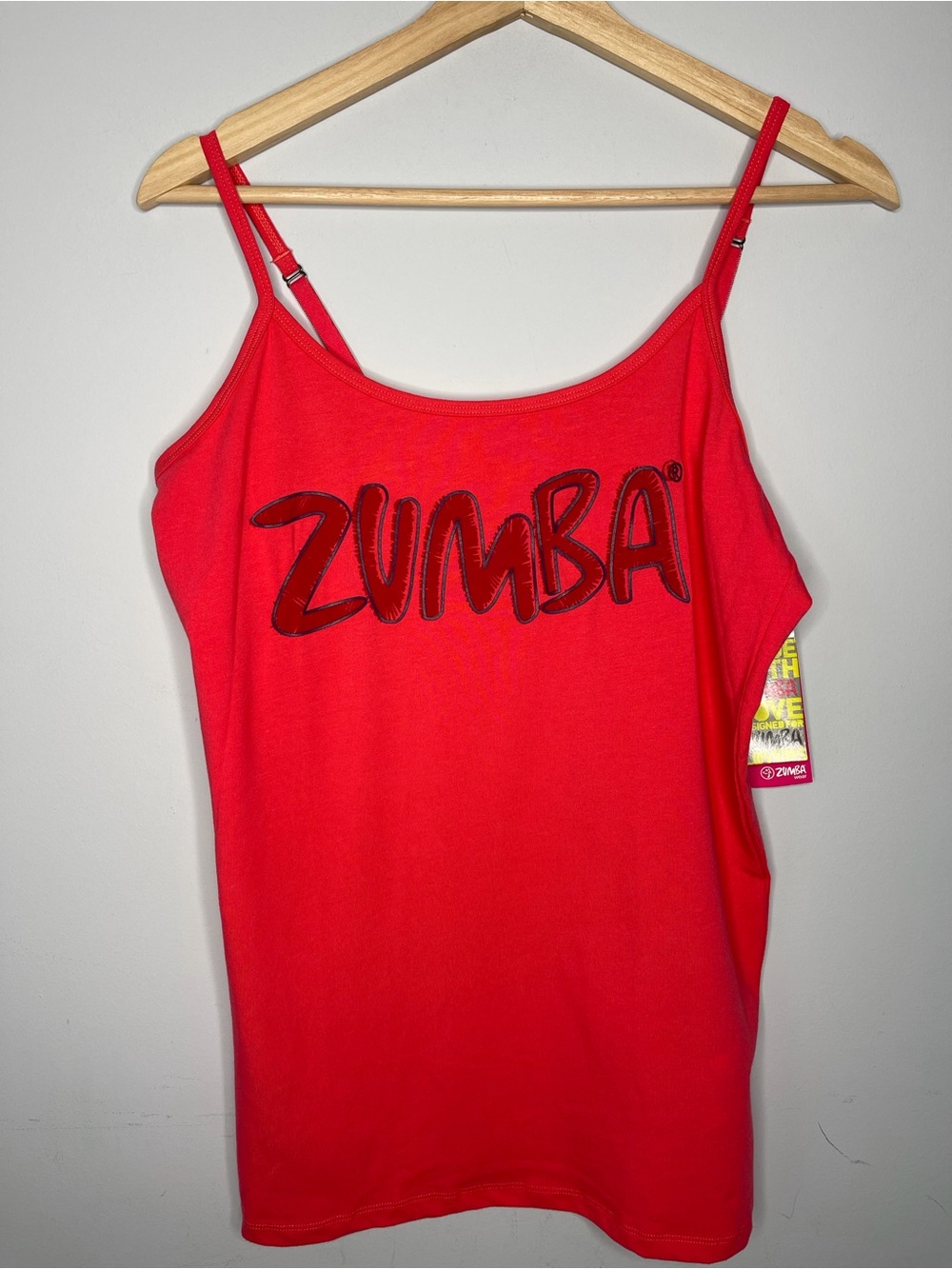 Zumba Fitness candy coral ‎ Red Logo allure Spaghetti-Strap Tank Top nwt XXl 2xl